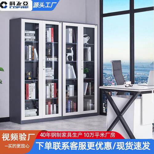 科飞亚办公室文件柜凭证档案钢制柜资料柜储物柜加厚带锁收纳柜子