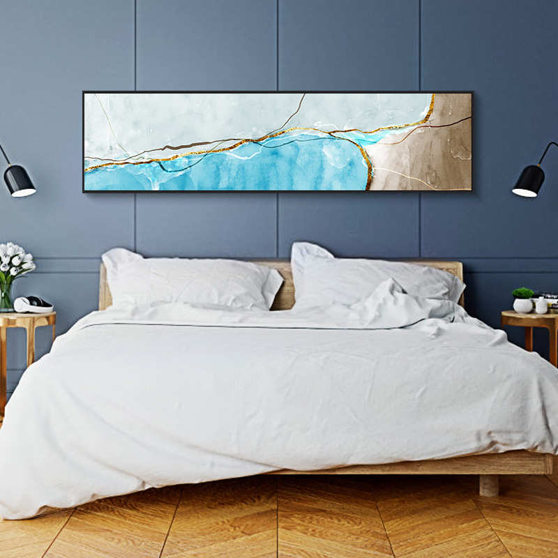 现代轻奢抽象装饰画客厅艺术油画壁画酒店房间卧室床头挂画横幅