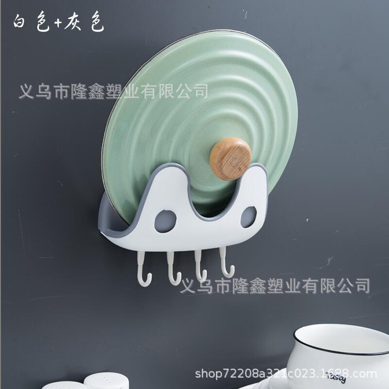 厨房锅盖架免打孔壁挂式锅盖架放菜板的架子带挂钩接水收纳架