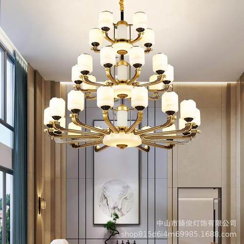 复7589式大吊灯新中式别空墅客厅层楼中楼中三楼梯大气家居别楼墅