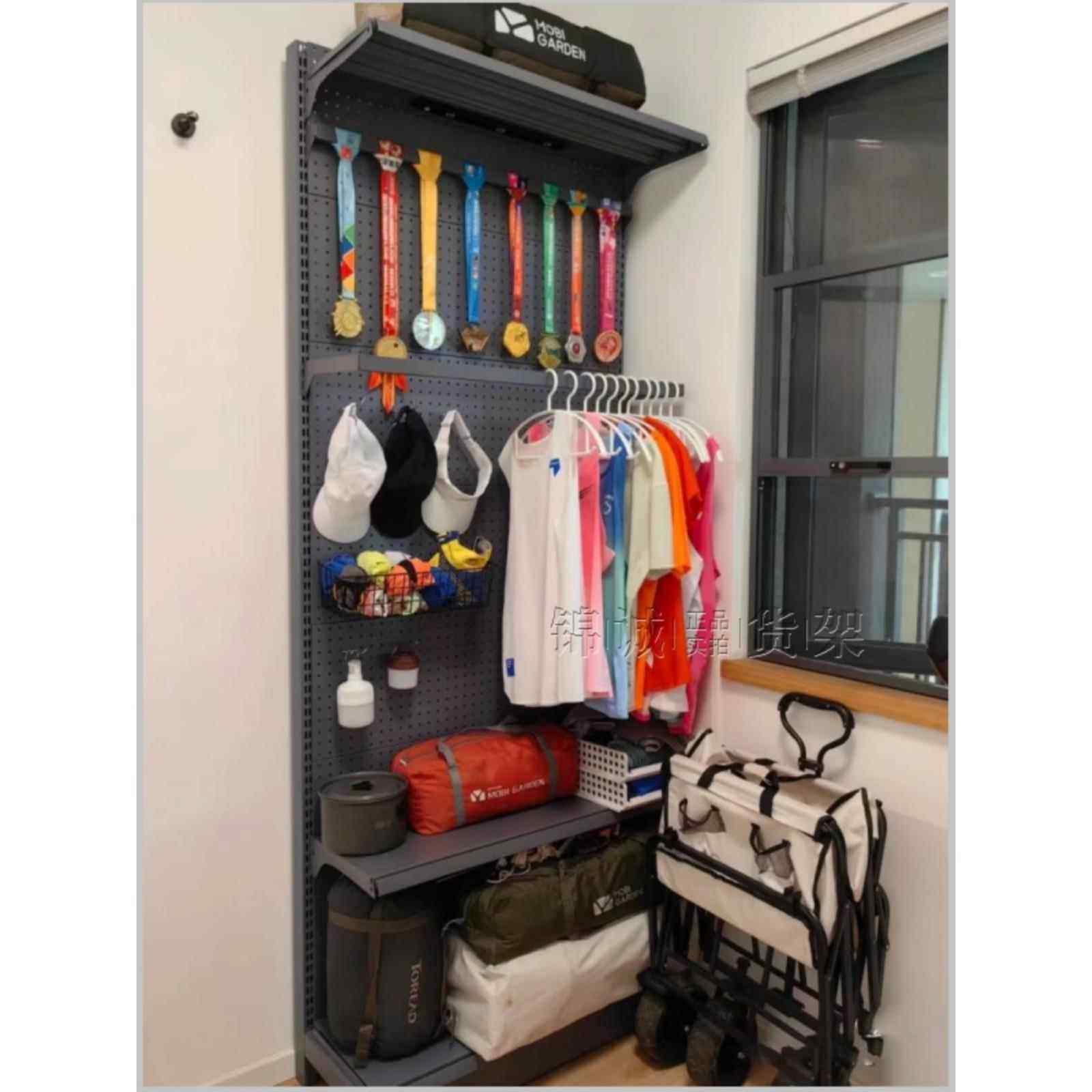 需定制洞洞板货架户外装备收纳架露营健身运动设备器材体育用品置