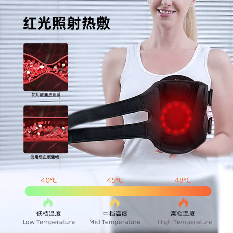新款家用膝盖按摩仪 电发热护膝按摩器 红外震动膝盖穴位理疗