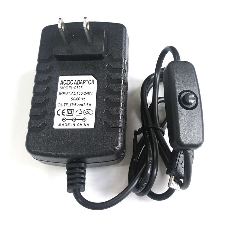 适用于树莓派3代B+适配5V2.5A电源适配器带开关线长1米
