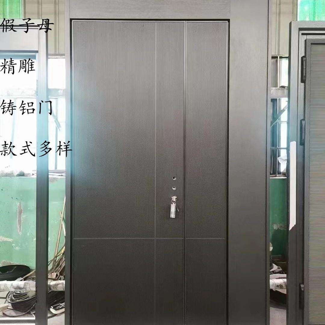 铸铝门一门一景别墅大门入户门轻奢进户假子母门对开门家用防盗门