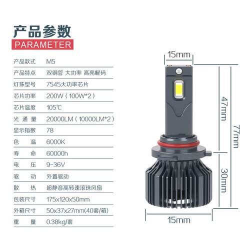 24vled大灯货车220w卡车专用H1 H3 H7 H4 新款超亮大功率110w 75w
