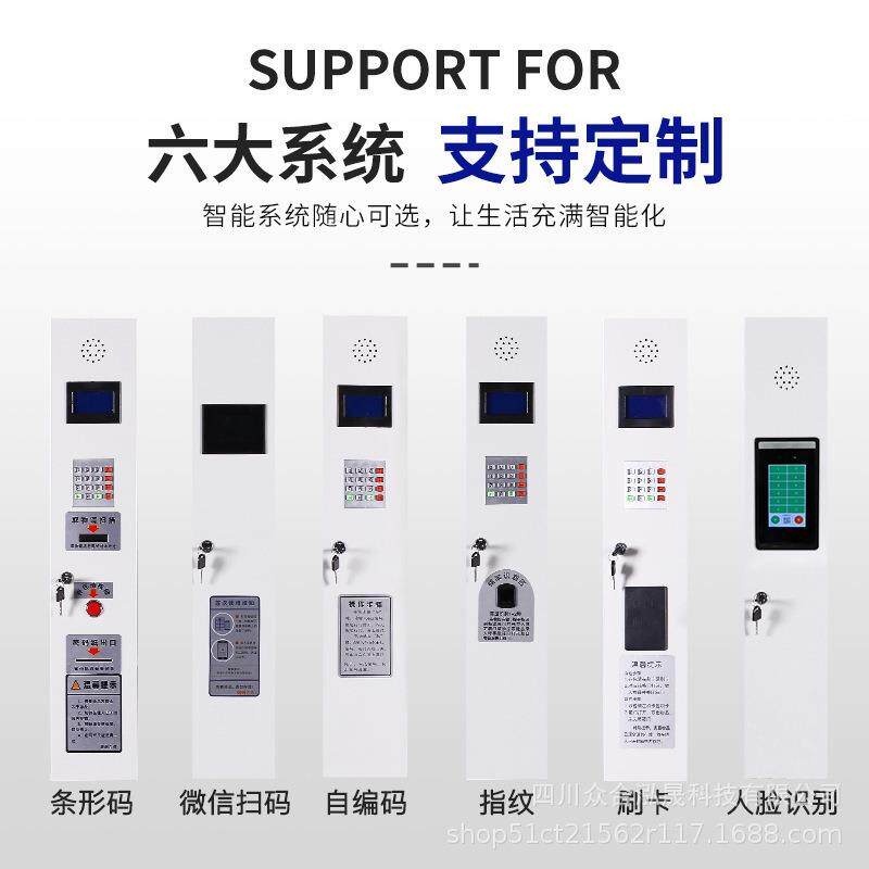 商纹超市码存包RQL柜场指条刷卡扫码智能人脸手机寄存储物柜衣柜