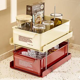 茶包收纳盒胶囊咖啡角奶茶办公室茶水间吧台水杯抽屉式桌面置物架