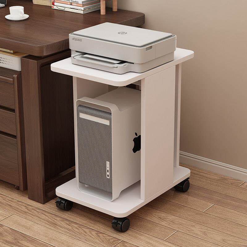 多层落地印表机置物架子办公室桌面下双层电脑主机多功能移动支架