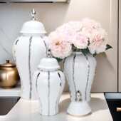 罐中东现代家居奢华客厅卧室姜罐白金北欧装 饰客厅摆花瓶婚礼餐桌