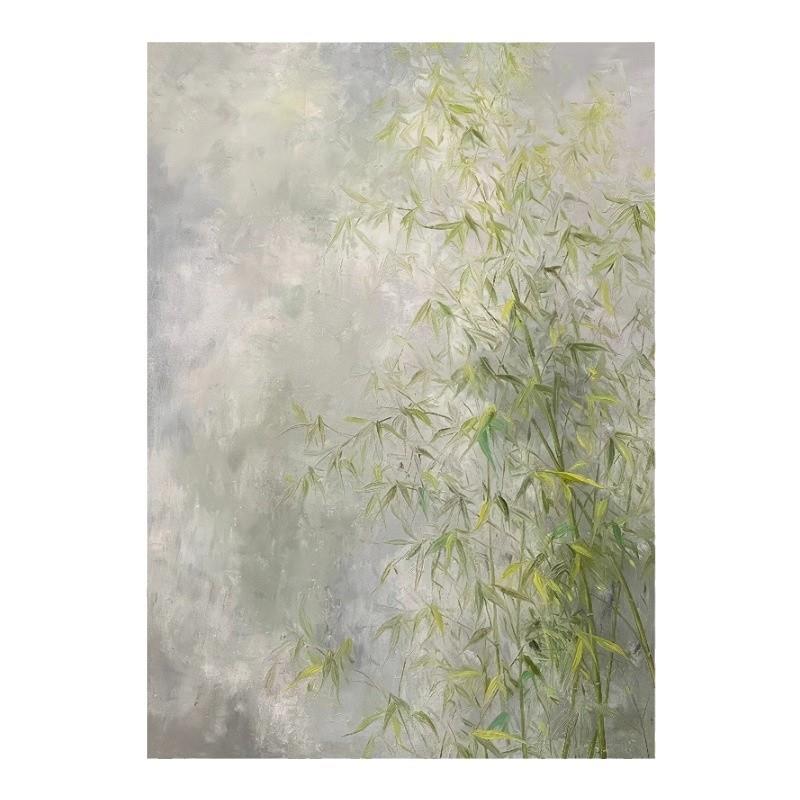 新中式简约装饰画竹子油画如梦之竹入户玄关壁画餐厅书房卧室挂画