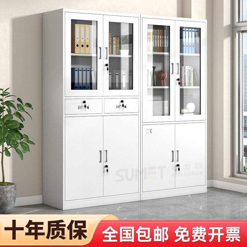 中二斗铁皮文件柜办公室资料档案柜多层钢制书柜置物收纳储物柜子