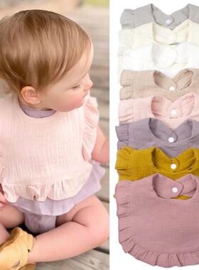 Gauze Bib for Boys Girls Pure Cotton Candy Colored Comfor