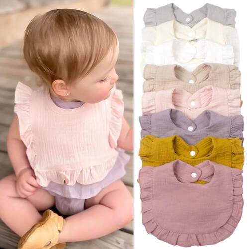 Gauze Bib for Boys Girls Pure Cotton Candy Colored Comfor