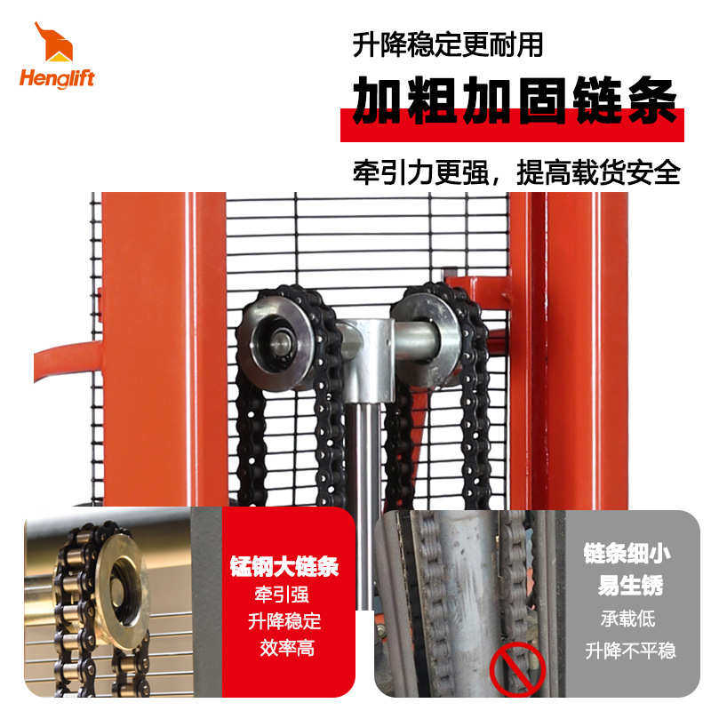 堆垛车1吨1.5吨2吨液压小型手推液压叉车升高装卸车手动堆高车机