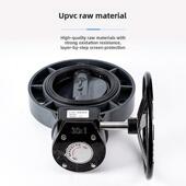 Pvc 乙丙橡胶密 U涡轮蝶阀法兰对蜗轮蝶阀手轮塑料蝶阀化学级三元