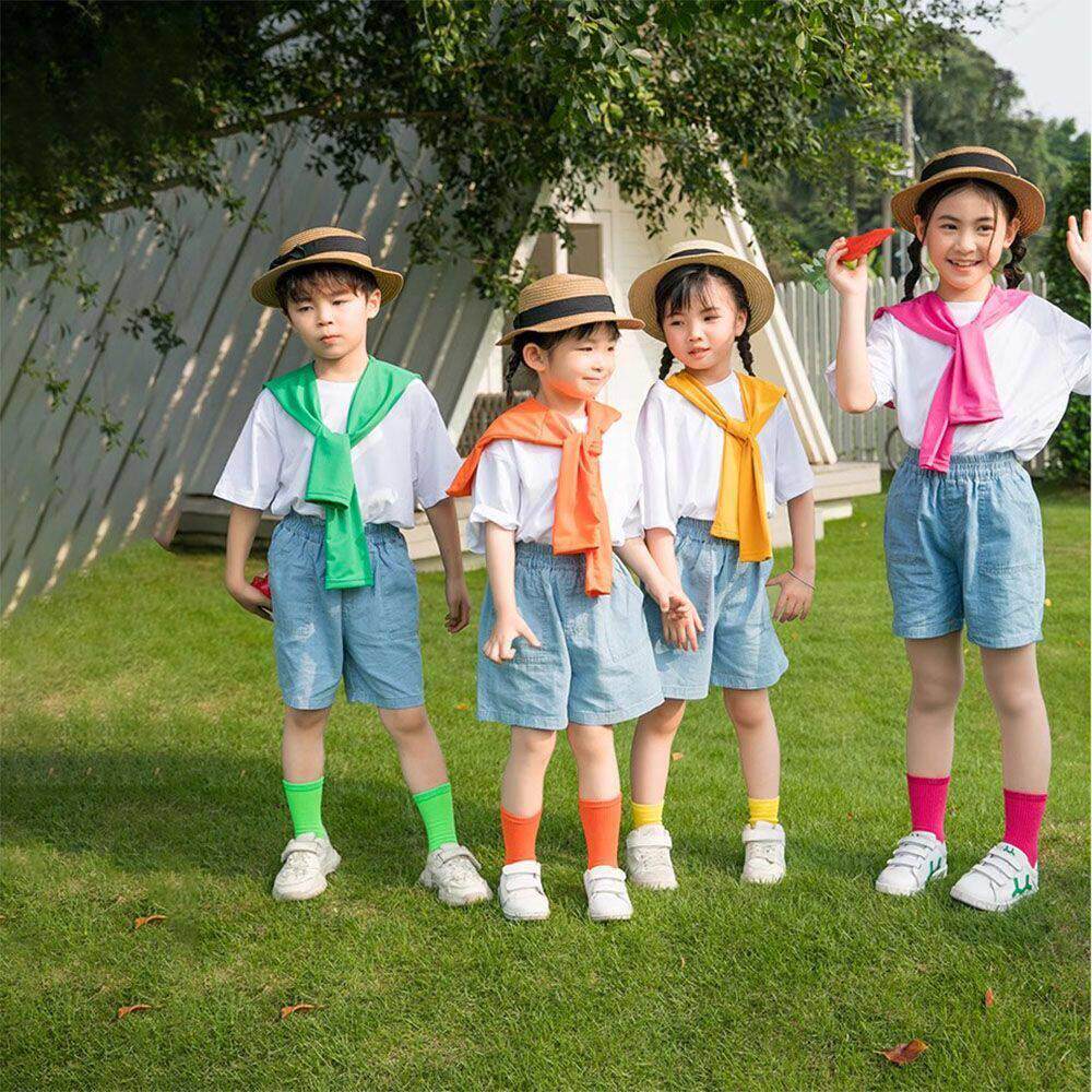 儿童演出服幼儿园班服男女童彩色恤套装小学生六一节舞蹈表演服