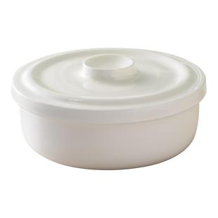 陶瓷带盖子蒸箱专用蒸盘加深窝盘骨瓷白色深盘蒸饭蒸盘子子盘子家