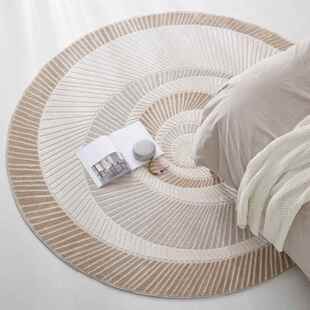 意式高级家居圆形地毯咖色抽象客厅沙发单椅垫餐桌大地毯轻奢极简