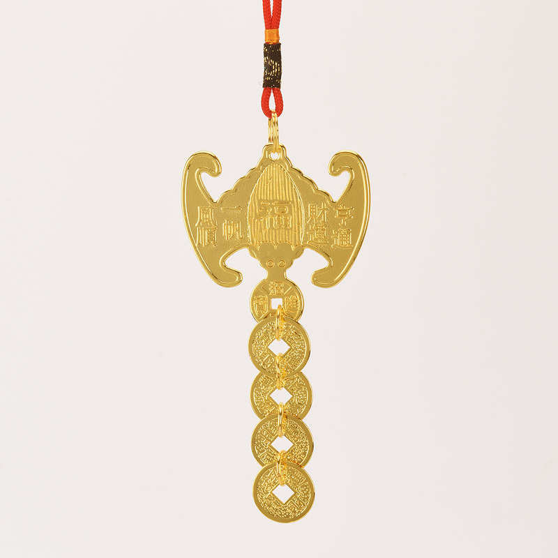 福鼠吊金钱/仿古六帝钱币居家挂件汽车挂饰蝙蝠吉祥工艺品民族