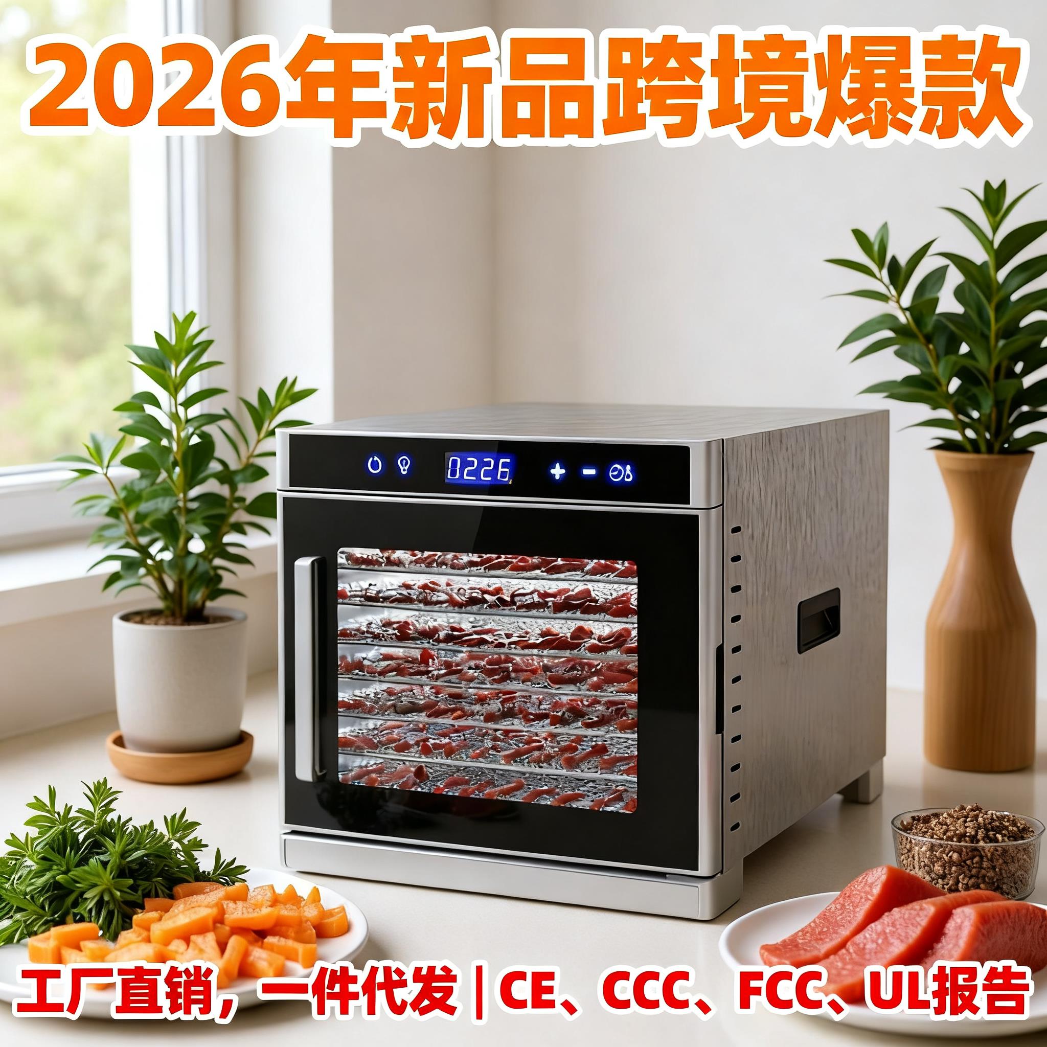 家用触屏不锈钢果蔬干果宠物肉干水果零食可视风干机食品烘干机