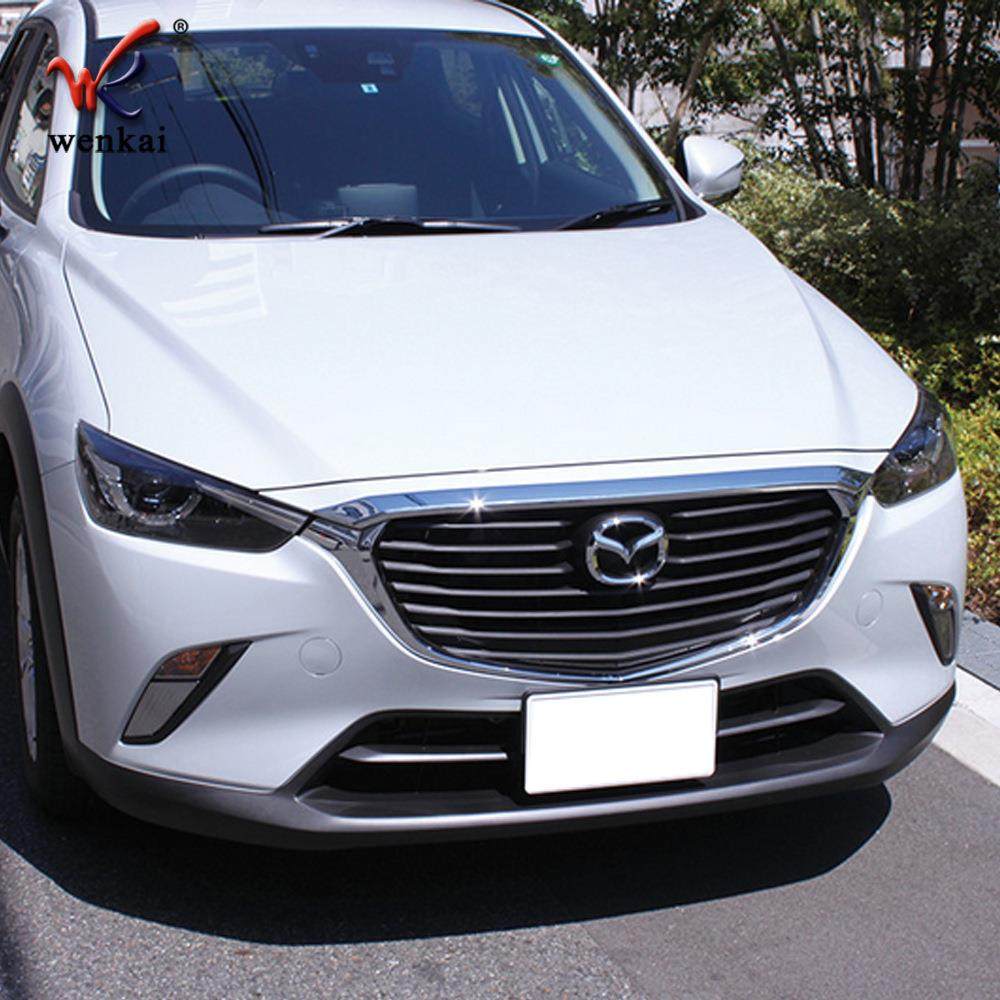 适用于马自达CX-3改装前机盖车身电镀防撞装饰亮条 上中网饰条