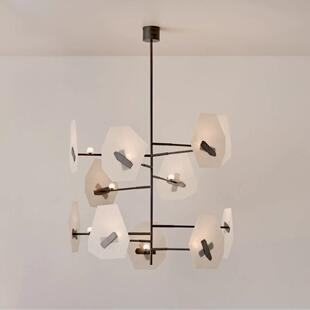 北欧设计师餐厅长条玻璃吊灯后现代简约前台餐桌吧台艺术led吊灯