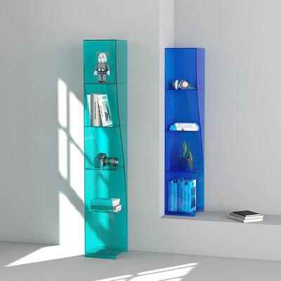 轻奢亚克多书架收CLV力纳置架简约物透明层落地书柜客厅装饰展示