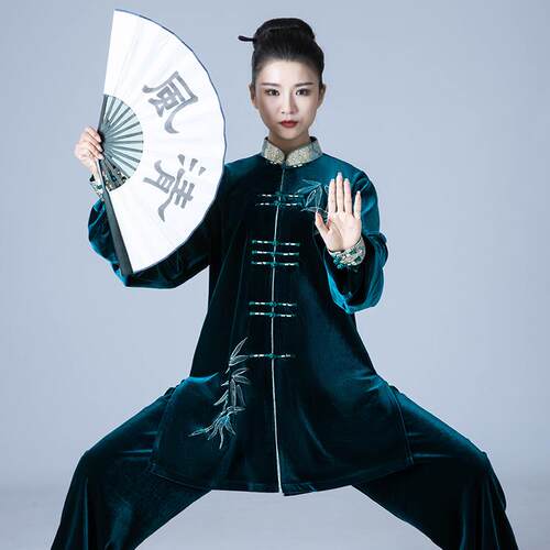 高档202太极服秋冬季新款4男女 南韩绒高档练太极拳服功加厚中国
