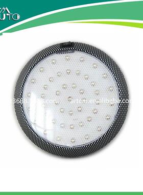 汽车46LED碳纹正白光圆形车顶灯 车内带开关阅读灯007格纹