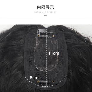 新款直销假发头顶中分补发片遮白发假发片女化纤高温丝中分玉米烫