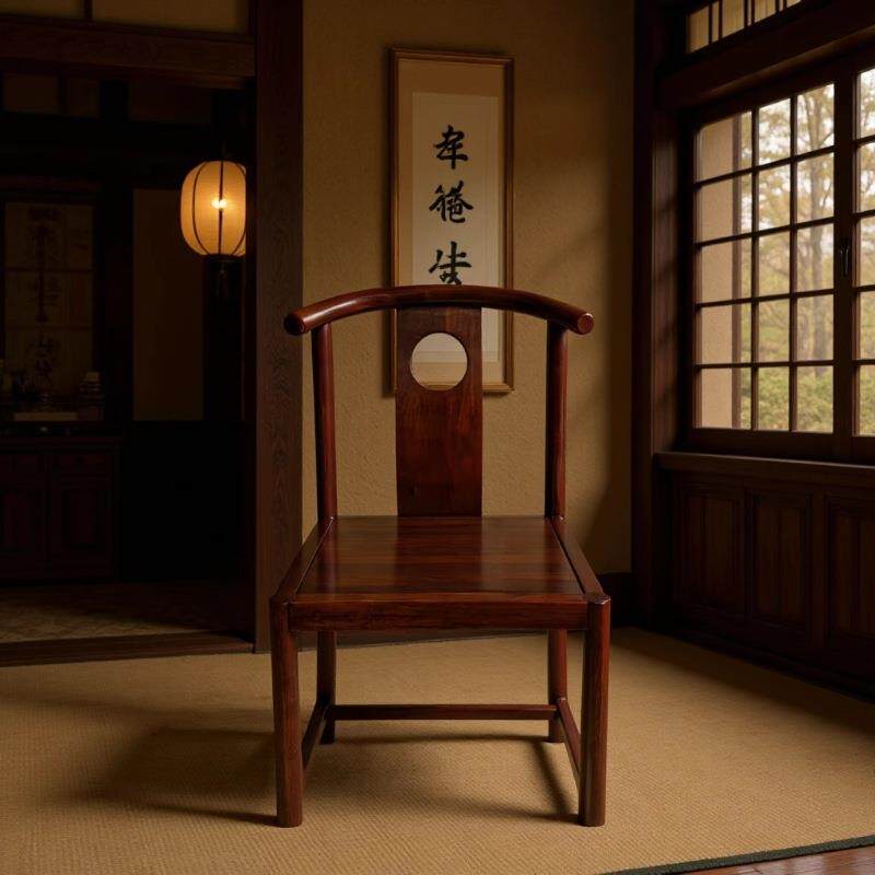 茶台座椅茶椅坐垫实木茶桌凳子铁艺围椅茶几金属主人椅新中式客椅