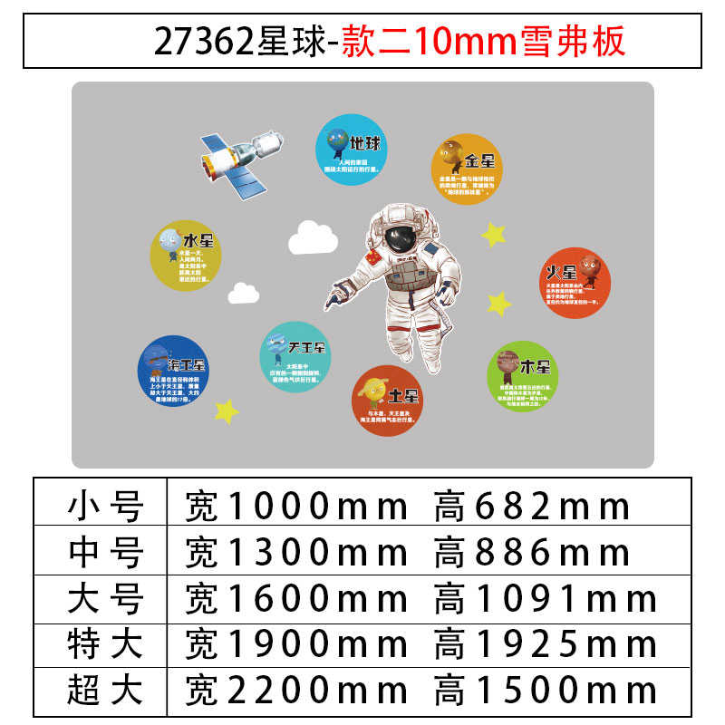 宙背景太空人墙面男孩网主题装饰画卧室儿童宇航员红床头布置房间