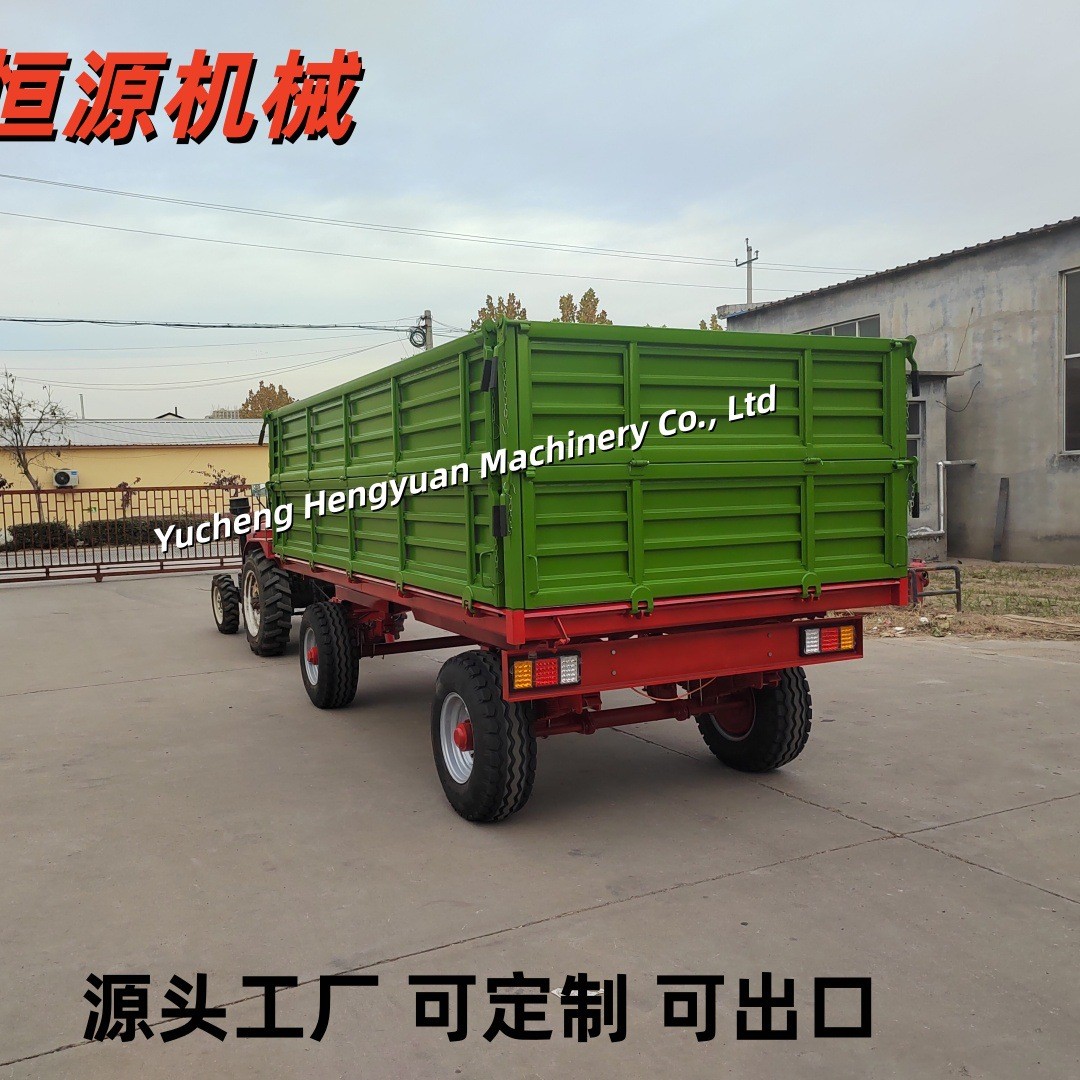 7吨双层自卸车斗四轮拖拉机带的农用拖车可运输各种散装货物