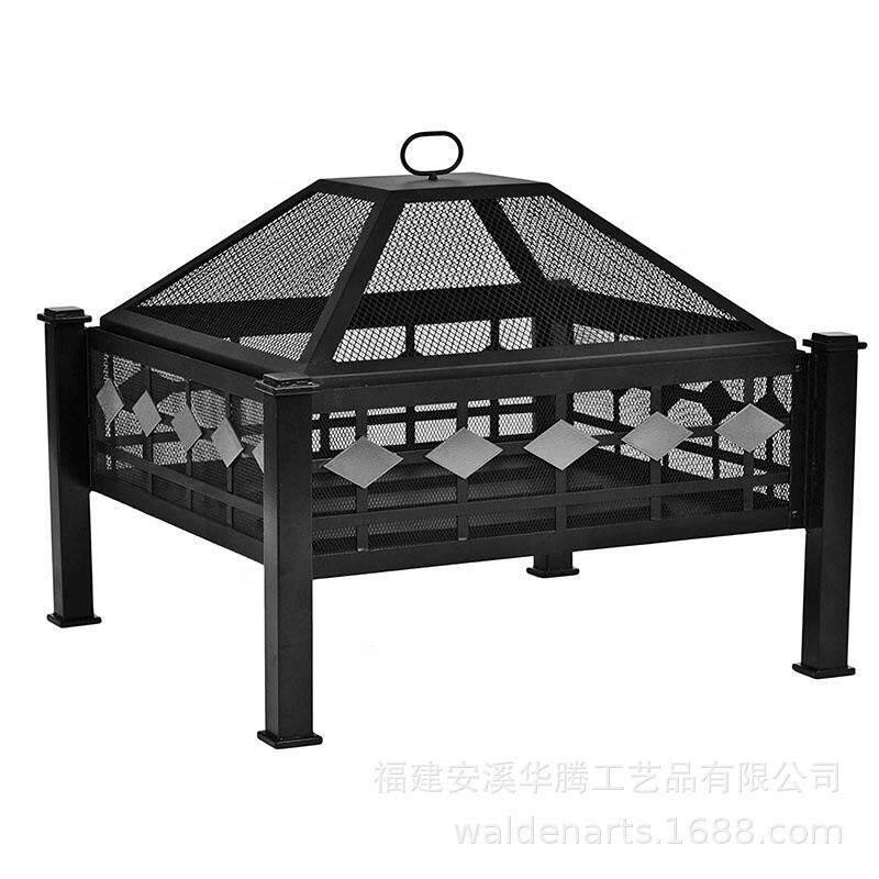 别墅庭院家用户外烧烤碳烤炉桌木炭取暖火炉火盆铁艺碳烤炉桌几