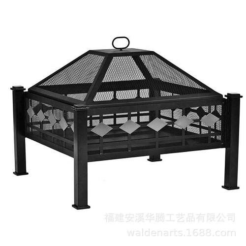 别墅庭院家用户外烧烤碳烤炉桌木炭取暖火炉火盆铁艺碳烤炉桌几