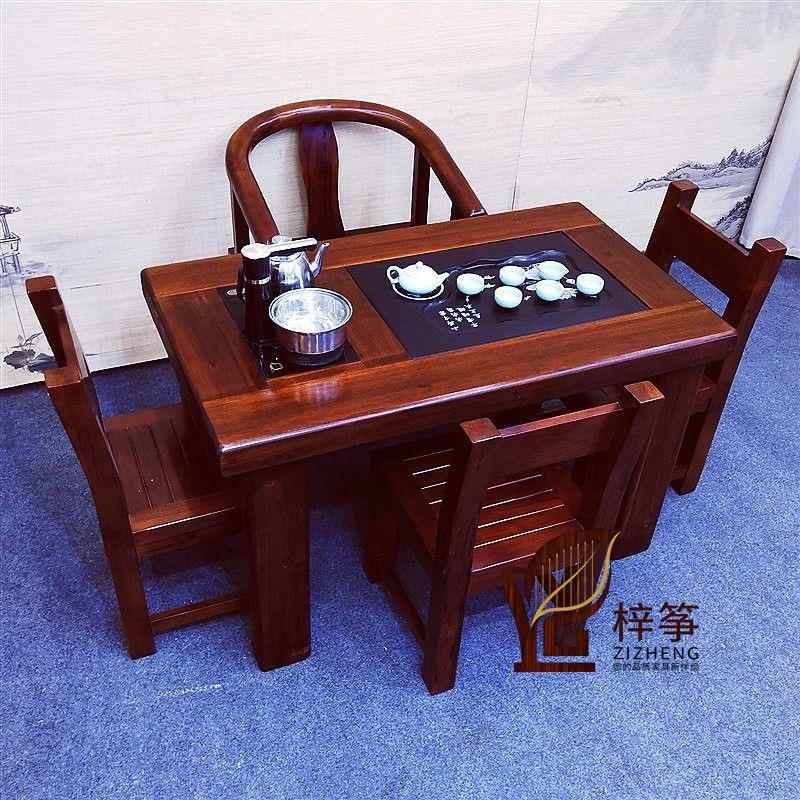 实木茶桌椅组合功夫原木茶台船木家用茶几办公室套装阳台小型茶桌