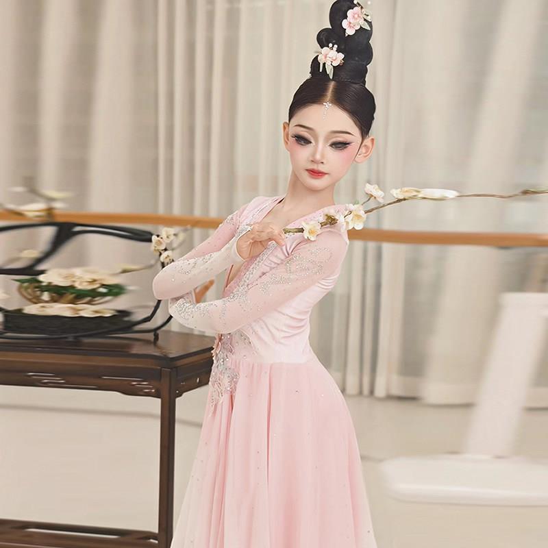 儿童古典舞表演出服女童艺考独舞剧目玉蝶幽香舞蹈服装飘逸大摆裙