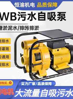 EWB自吸污泥浆泵化粪池池塘淤泥排污泵2寸/3寸大流量农用离心泵