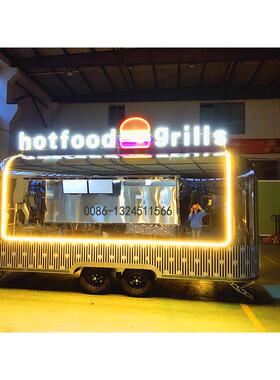 上海厂家出口food trailer 美食车牵引车景区餐车网红咖啡车