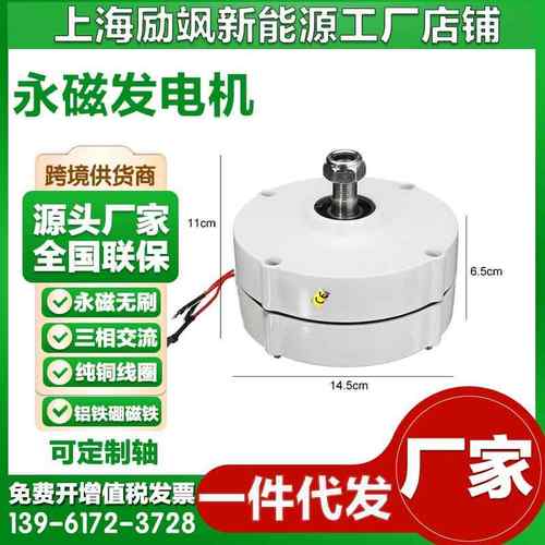 厂家直销100W12v24v家用三相交流永磁同步发电机