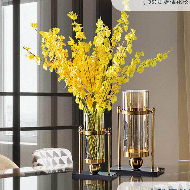现代轻奢玻璃鲜花花瓶摆件客厅插花玄关餐桌干燥花花瓶电视柜装饰