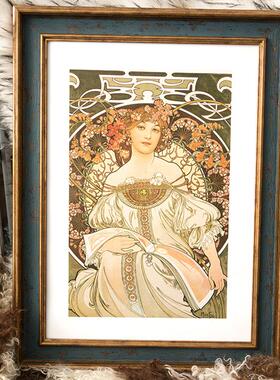 大画框美式复古框架相框挂墙20寸16寸18寸4开8K A3油画框装裱外框