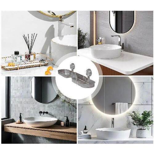Suction Cup Bathroom Organizer Non-Slip Shower Faucet Shelf