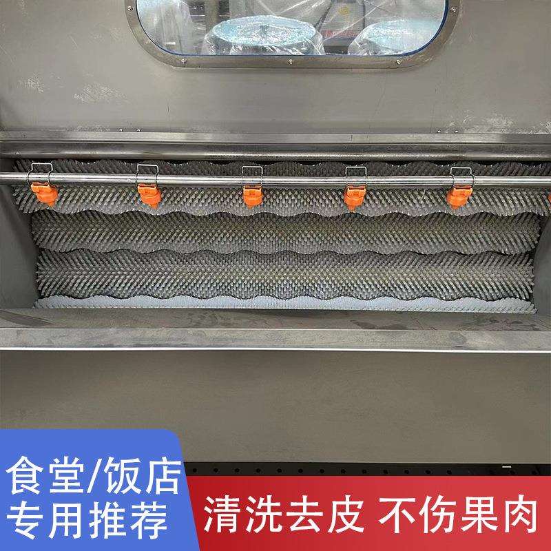 多功能毛刷清洗机果蔬洗菜机土豆清洗去皮机全自动毛棍清洗去皮机