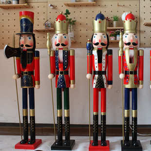 现货大型胡桃夹子150CM士兵木偶人1.5米酒店圣诞节装饰工艺品摆件