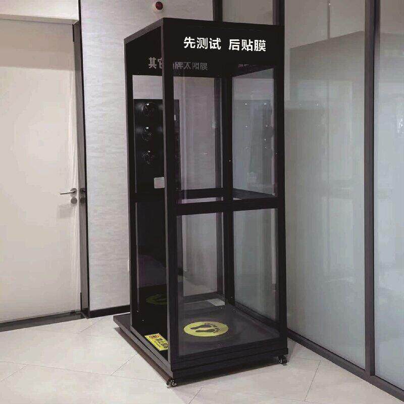 铁质烤漆四边形六边形旋转展架汽车隔热膜展示柜玻璃隔热膜体验仓
