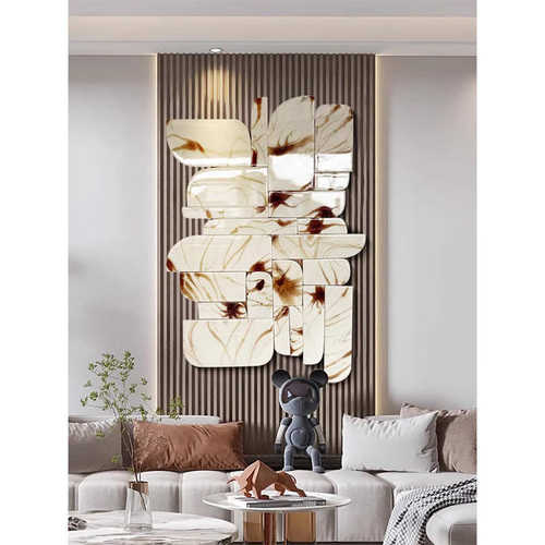 高级感木雕挂画设计师款酒店样板间客厅雕刻装饰画玄关艺术3d壁画