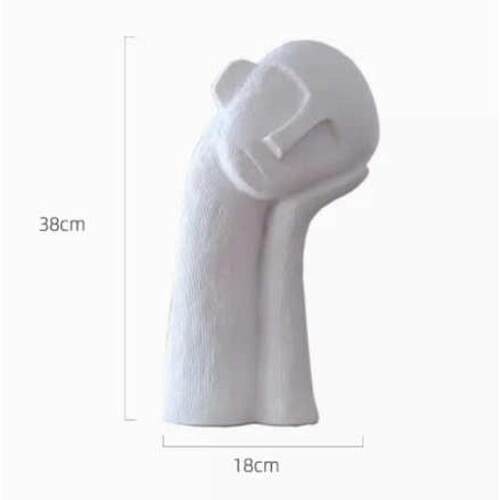 风树脂人物桌面侘 北欧寂摆件腮托样板房雕像艺术批发装饰