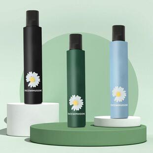 现货同款gd小雏菊太阳伞女小雏菊伞手开黑胶防紫外线晴雨伞