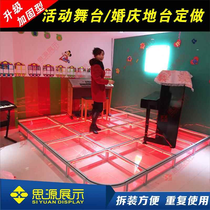 热卖玻双层圆形玻璃地SSG台 钢化玻婚庆地台玻璃地台 磨 砂璃璃方